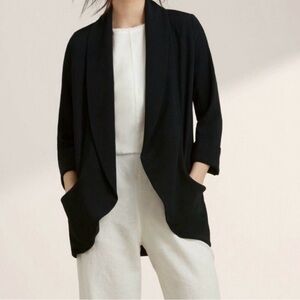 Aritzia Wilfred Chevalier Crepe Open Front Jacket Black Size 0